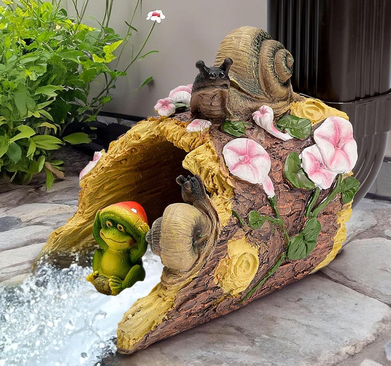 Teaeeno Frog Gutter Downspout Extension Decorative, Animal Gutter Extension Decor Statue,4"×3" Rain Gutter Downspout Splash Block,Garden Splash Block Outdoor Sculpture (Snail) - Image 4